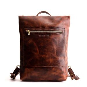 Portland Leather laptop Backpack- Badlands